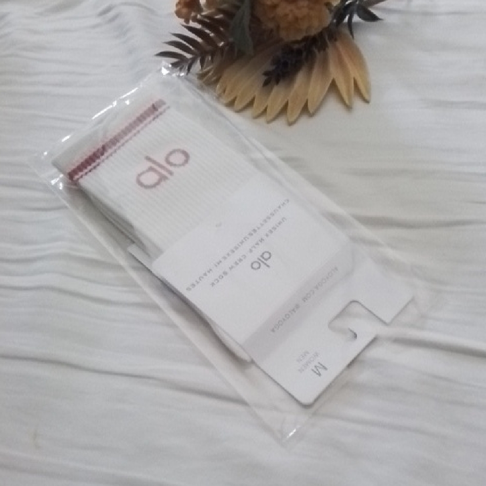 ALO Yoga White and Red Socks